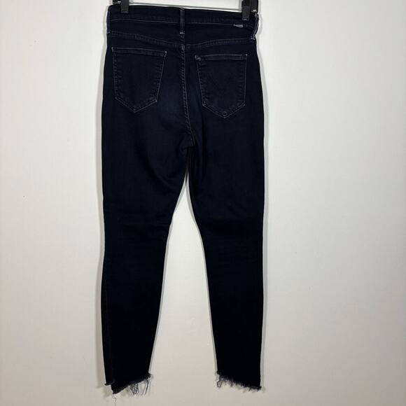 MOTHER The Stunner Zip Two Step Ankle Fray Holding Hands 28 Jeans Dark High Rise - Picture 11 of 11